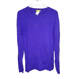 Suéter J Crew 100% Cachemira Buonissima Cuello Redondo Púrpura Real S Pequeño - Imagen 1 de 7