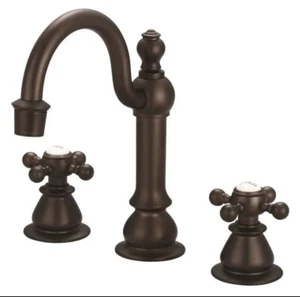 Water Creation Bathroom Faucets 8" 2-Handle High Arc Widespread in Rubbed Bronze - Picture 1 of 1