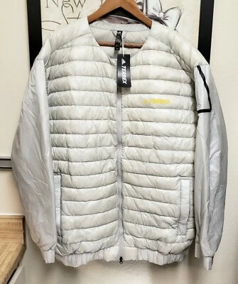 $200 Adidas Men's Terrex Hike Bomber Duck Down Metal Gray Puffy Jacket GD1166 XL - Image 1 of 4