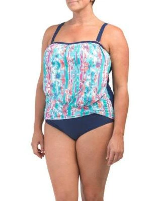 Traje de baño SUNSEEKERS AUSTRALIA talla grande 22W Crazy Floral Bandeau nuevo con etiquetas Foto 1 de 3