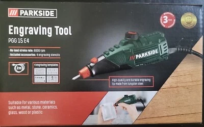 Parkside Engraving Tool - PGG 15 G6 No Load Stroke 6000spm 4 Engraving Stencils - Image 1 of 4