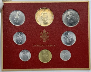 1972 Pope PAUL VI - VATICAN CITY 8 Coins SET includes 500 Lire SILVER i114405 - Picture 1 of 2
