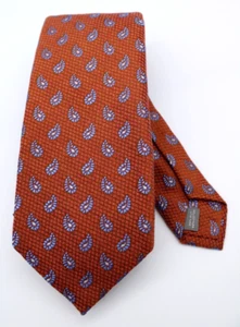 Daniel Cremieux Tie Paisley Orange/Brown/Blue Limited Edition: 320/402 Signature - Picture 1 of 5