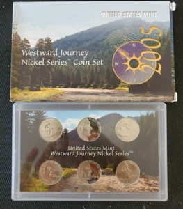 2005 WESTWARD JOURNEY NICKEL SET - 6 COIN SET - BISON & OCEAN VIEW P,D & S - Picture 1 of 2