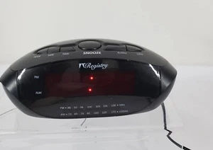 Registry Alarm Clock Radio Red Display R-1695 USB Charger Tested, Works - Picture 1 of 12