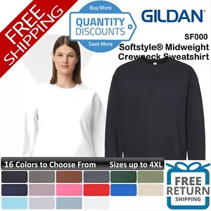 🔥 Gildan Men Softstyle Ring-spun Midweight Crewneck Sweatshirt Up To 4XL Sf000 - Picture 1 of 163