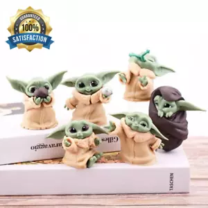 6pcs Baby Yoda Desk Figurine Gift Star Toy Wars 2.75" 7cm PVC Collectible Decor - Picture 1 of 6