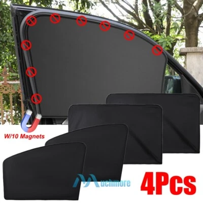 4pcs Magnetic Car Window Sun Shade Cover Mesh Visor Shield UV Protect Curtain - Image 1 of 4