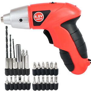 Mini Rechargeable Cordless Electric Screwdriver Drill Power Tool Charger + Bits