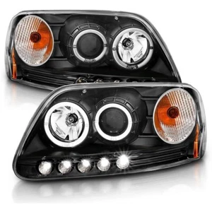 97-03 Ford F150 97-02 Expedition CCFL Halo Black 1pc Projector Headlight Corner - Picture 1 of 3