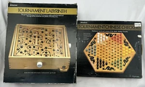 1986 Tournament Labyrinth and Chinese Checkers Games Pressman Complete Great - Picture 1 of 4