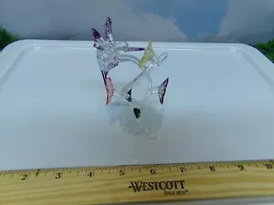 Colibrí de vidrio hilado a mano de colección en flor - Imagen 1 de 3