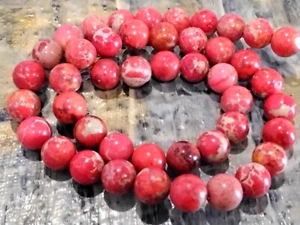 Natural Regalite/Sea Seadiment Jasper, 8mm, Medium Red, 48pce Free post Oz - Picture 1 of 4