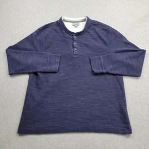 Method Shirt Adult XL Henley Blue Layered Heavy Ribbed Button Long Sleeve Mens - Picture 1 of 8