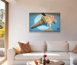 Melting Ice-Cream ACM Graffiti Wall Art - Picture 1 of 3