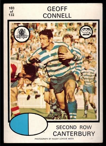 1975 #103 Geoff Connell Canterbury Bulldogs Scanlens rugby league NRL card - Picture 1 of 2