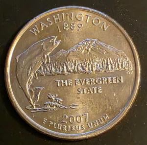 2007-P Washington Statehood Quarter circulated AU / MS - Picture 1 of 2