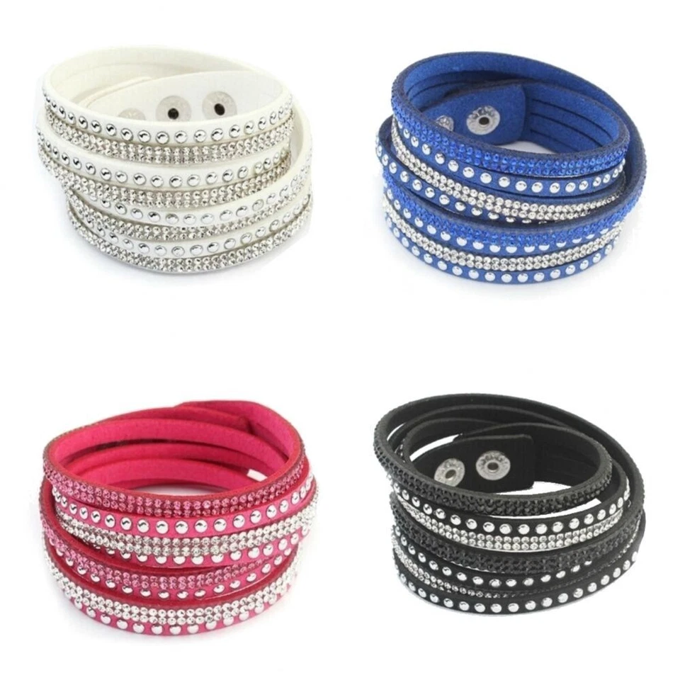 Wickelarmband Nieten und Strass Armschmuck Armband Stiefelband - Bild 1 von 1