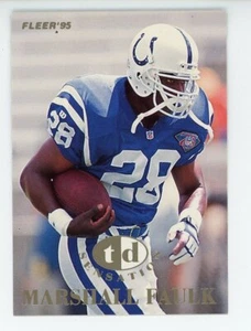 Fleer #1 Marshall Faulk TD Sensations 1995 casi nuevo o mejor - Imagen 1 de 2