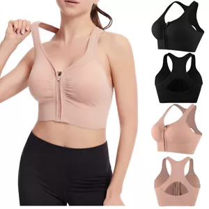 Womens Plus Size Sports Bra Form Bustier Top Breathable Underwear Yoga Gym Bra - Picture 1 of 18