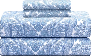 Feather & Stitch Softest 100% Cotton Sheets, 300 Thread Count Percale Weave Bedd - Picture 1 of 6