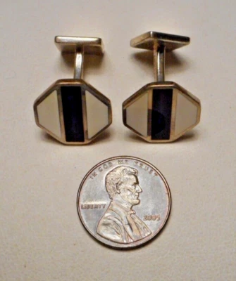 Gemelos Tiffany & Co Paloma Picasso esmaltados blancos y negros de ley 925 Foto 1 de 4