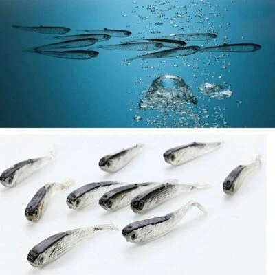 Set 10 Esca per pesca Morbido Silicone 7,5 cm Artificiale finta pesce Siliconica - Immagine 1 di 4