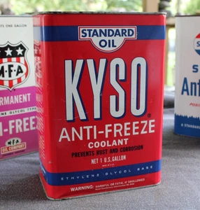RARE GREAT SHAPE 1950s KYSO ANTI FREEZE Old Standard Oil Kentucky 1 gal. Tin Can - Picture 1 of 10