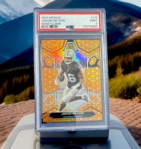 JAKOBI MEYERS - 2024 PANINI MOSAIC - HONEYCOMB PRIZM #116 - PSA 9! - Bild 1 von 2
