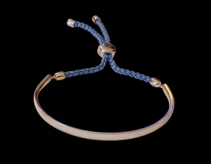 Bracciale Monica Vinader 925 Sterling Fiji Pensionato Barra Incisabile Regolabile OSFM - Foto 1 di 6
