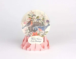 3D Pop Up Snow Globe All Occasion Greeting Card - Perched Bird - Picture 1 of 1