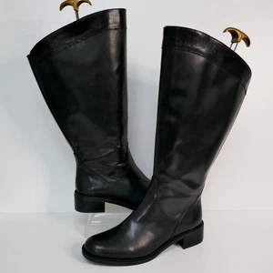 NEU W.BOX TED+MUFFY/DUO SCHWARZ LEDER KNIEHOHE STIEFEL UK 8/50 CM EXTRA WEIT WADE - Bild 1 von 19