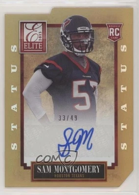 2013 Panini Elite Status Gold Die-Cut /49 Sam Montgomery #184 Rookie Auto RC - Image 1 of 2