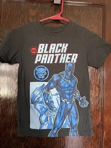 Marvel Avengers Sz. 7 Black Panther Poly/cotton Blend Short Sleeve T Shirt - Picture 1 of 3