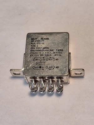 Struthers Dunn Relay M27401-15, PN FCA-210-15, 115 VDC COIL, 400 HZ, NOS. - Image 1 of 3