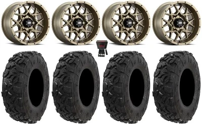 ITP Hurricane 14" Wheels Bronze 27" Harvester Tires Kawasaki Teryx Mule - Image 1 of 4
