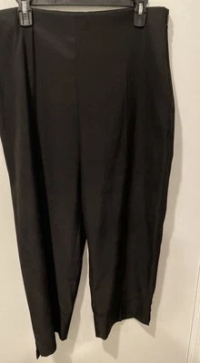 Lauren Vidal Black Twill Stretch Pants Slit Ankle Sz :T6 US 12-14  - Image 1 of 3