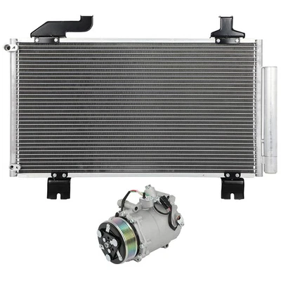 Aluminum AC Condenser + AC Compressor Cooling Kit For 2009-2014 Acura TSX Foto 1 de 4