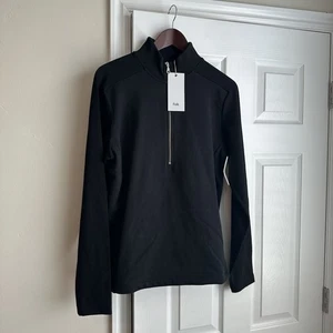 Folk Tech Funnel Pullover Mens Medium Black Half Zip Sweater Mr Porter New - Picture 1 of 12