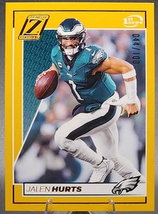 Jalen Hurts/100 2024 Panini Zenith Amarillo 1er Abajo Philadelphia Eagles SP - Imagen 1 de 2