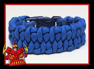 550 Paracord Bracelet Dragon's Tongue - Royal Blue with Navy Buckle - Picture 1 of 1