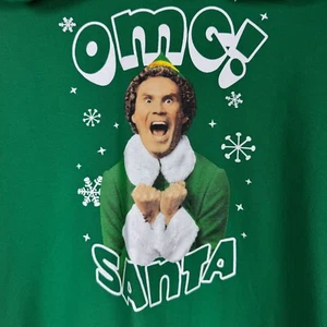 Elf Movie Hoodie OMG Santa Green XL Youth Graphic Print Christmas Sweatshirt - Picture 1 of 8
