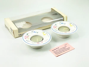Vintage Pair Villeroy & Boch Luxemburg Germany Candle Holder Votive Floral 3.75" - Picture 1 of 14