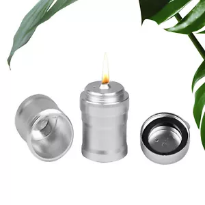 Mini Oil Lamp Alcohol Lamp With Wick Aluminum Alloy Metal Lamp Outdoor Survival - Picture 1 of 12