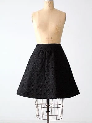 Tuleh черная шелковая юбка размер 6 вырез цветочный  - Изображение 1 из 4