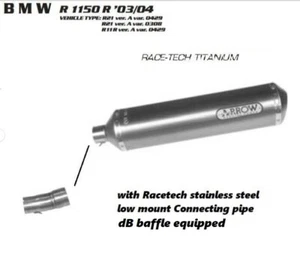 Escape Arrow Deslizante Racetech Titanio para BMW R1150 R 03 04 con dB Buffle - Imagen 1 de 2