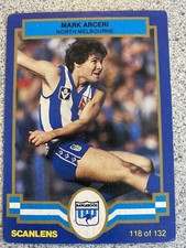 1986 VFL Scanlens Football Card Mark Arceri