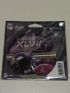 Baltimore Ravens Super Bowl XLVII Champions 4" Die-cut Magnet Wincraft NIP NFL - Picture 1 of 1