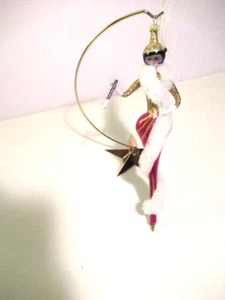 De Carlini Weihnachten 10" SHOWGIRL ""Icicicle Form"" ROTES ORNAMENT ITALIEN-VINTAGE-NEU - Bild 1 von 7