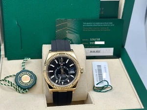 Rolex Sky Dweller 326238 Black Dial 18K Yellow Gold Oysterflex Band Box Paper - Picture 1 of 8